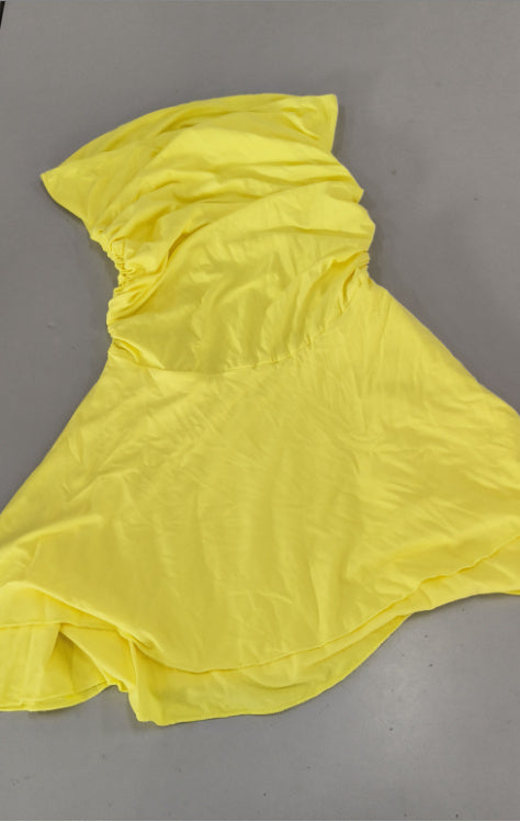 “Nova” Y2K-Inspired Pleated Tube Top Mini Dress — Bold, Playful, Iconic - Nemya