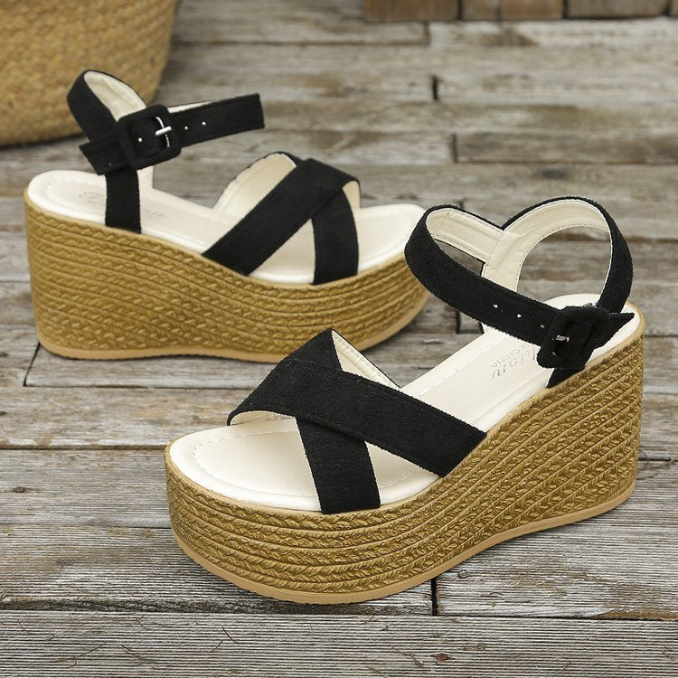 Soléa Vista – Cross-Strap Summer Wedge Sandals - Nemya