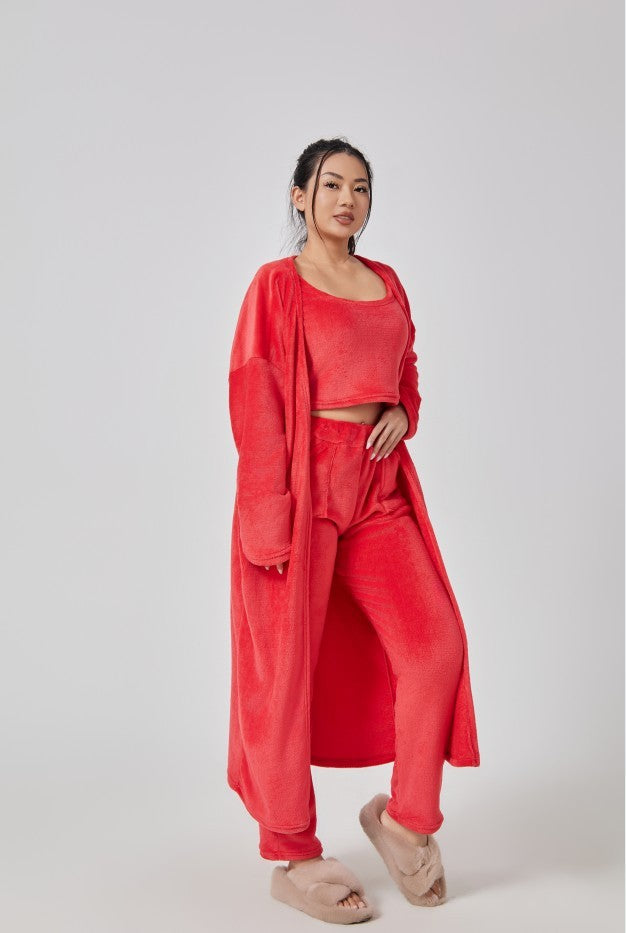 Cozy Pyjama Set, 3 Piece Lounge Set, Cute Loungewear, Warm Suit - Nemya