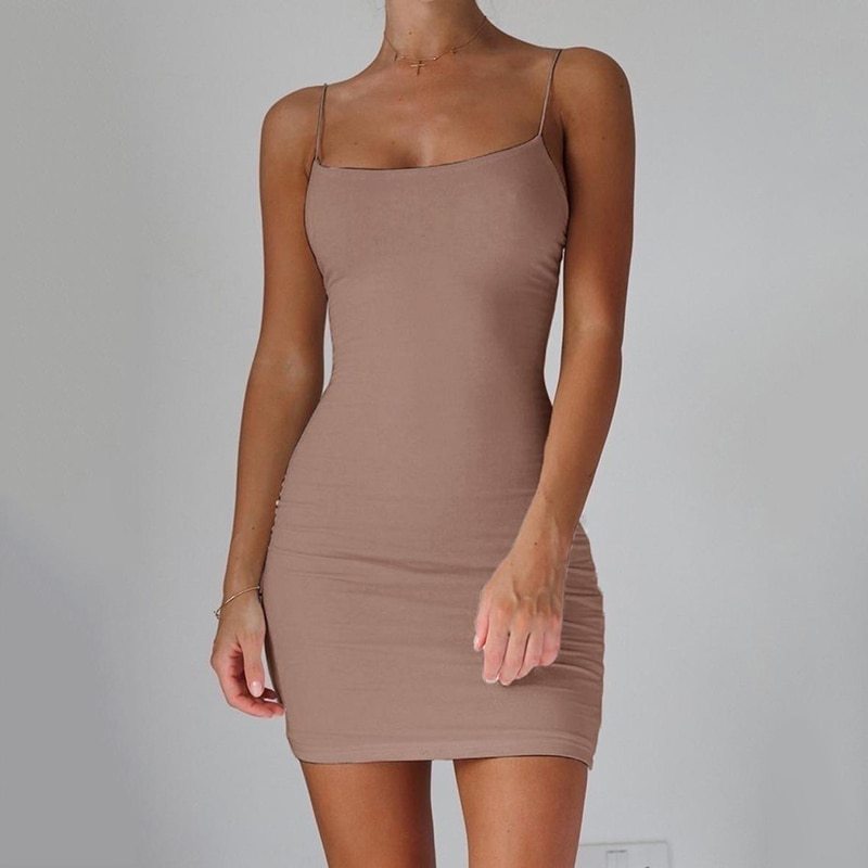 Hanging Neck Tight-fitting Dress - Nemya