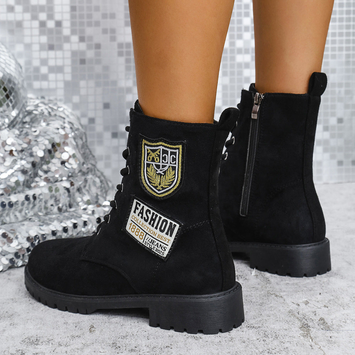 Nordessa Lace-Up Chunky Boots - Nemya