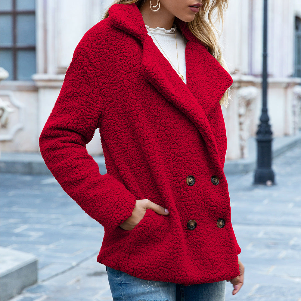 “Aurora” Luxe Lapel Winter Coat — Plush Warmth, Timeless Sophistication - Nemya