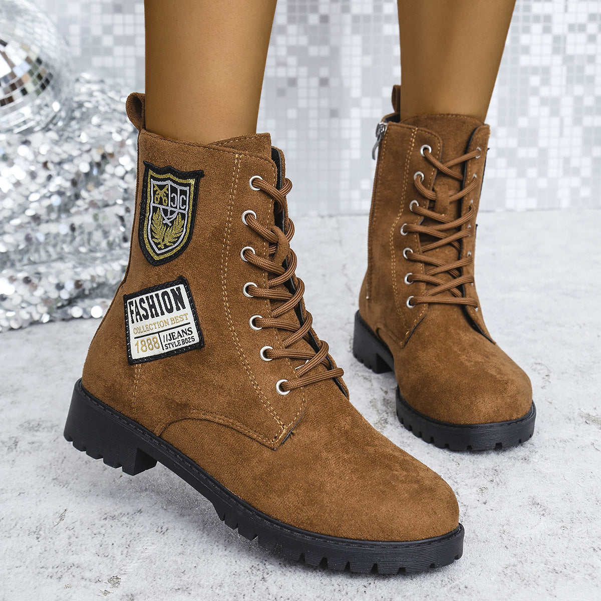 Nordessa Lace-Up Chunky Boots - Nemya