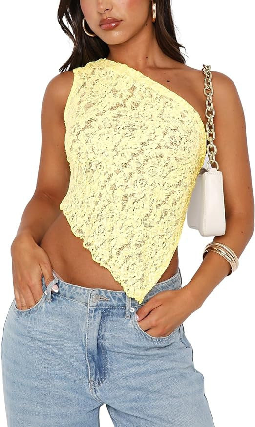 “Lunara” Asymmetrical Lace Backless Top — Contemporary Edge, Feminine Grace - Nemya