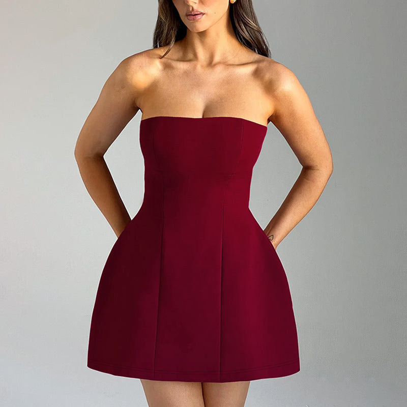 “Celestia” Backless Tube Mini Dress — Effortless Glamour, Summer Allure - Nemya