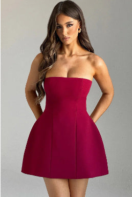 “Celestia” Backless Tube Mini Dress — Effortless Glamour, Summer Allure - Nemya