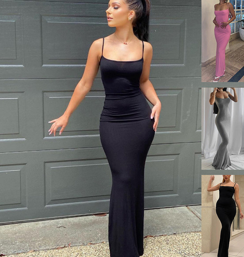 “Valencia” Spaghetti Strap Bodycon Maxi — Sultry Elegance, Endless Nights - Nemya