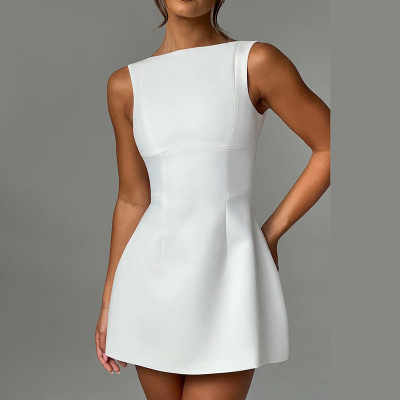 “Seraphina” Backless Sleeveless Mini Dress — Sleek Elegance, Bold Allure - Nemya