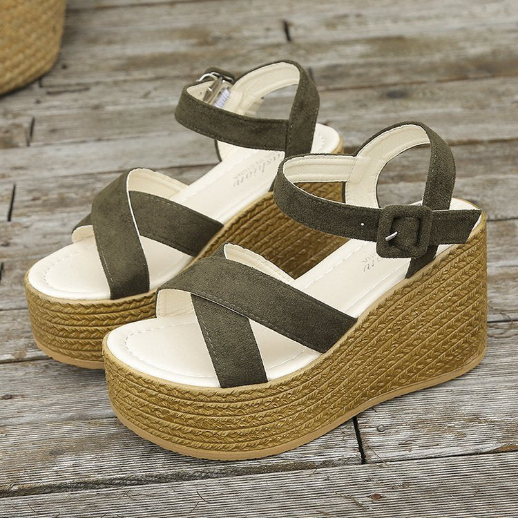 Soléa Vista – Cross-Strap Summer Wedge Sandals - Nemya