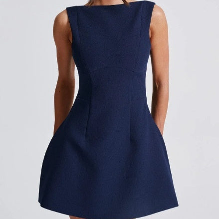“Seraphina” Backless Sleeveless Mini Dress — Sleek Elegance, Bold Allure - Nemya