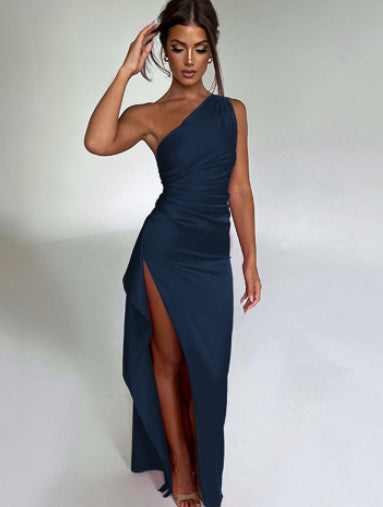 Sexy One-shoulder Backless Slit Elegant Dresse - Nemya