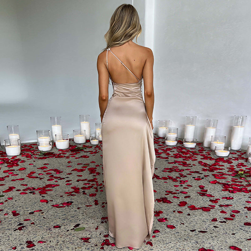 Sexy One-shoulder Backless Slit Elegant Dresse - Nemya