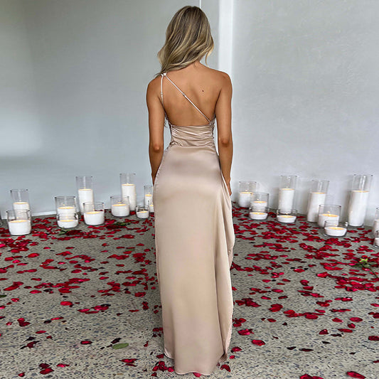 Sexy One-shoulder Backless Slit Elegant Dresse - Nemya