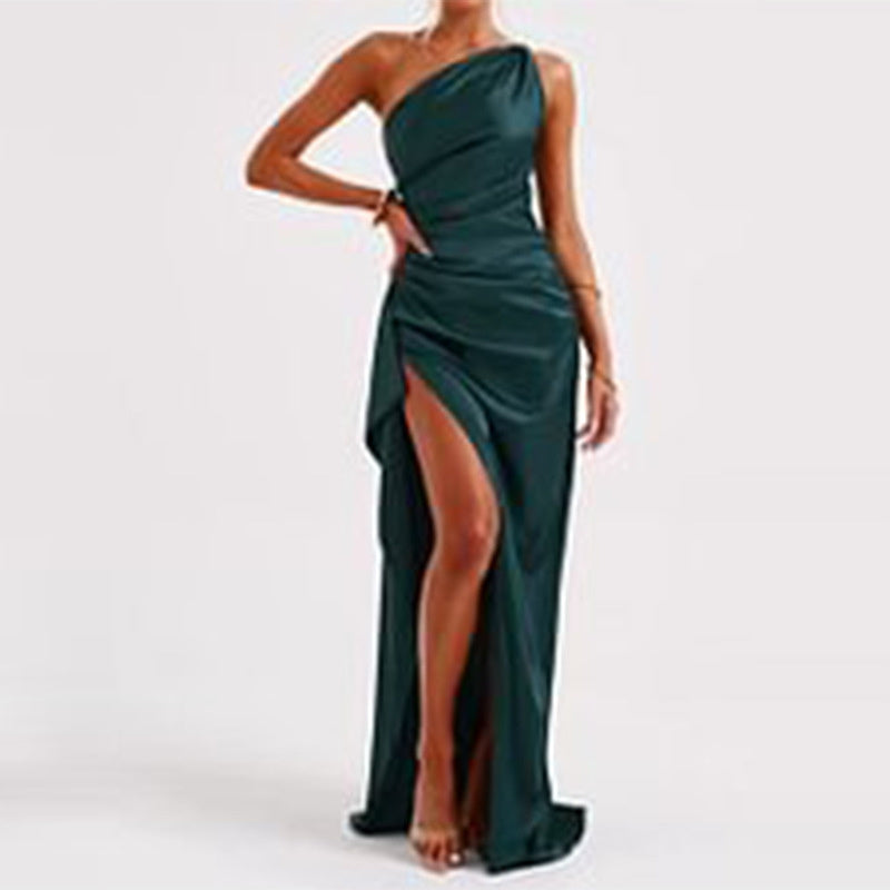 Sexy One-shoulder Backless Slit Elegant Dresse - Nemya