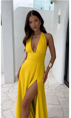 Aveline Backless Slit Dress - Nemya
