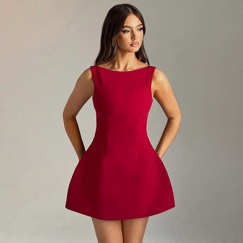 “Seraphina” Backless Sleeveless Mini Dress — Sleek Elegance, Bold Allure - Nemya