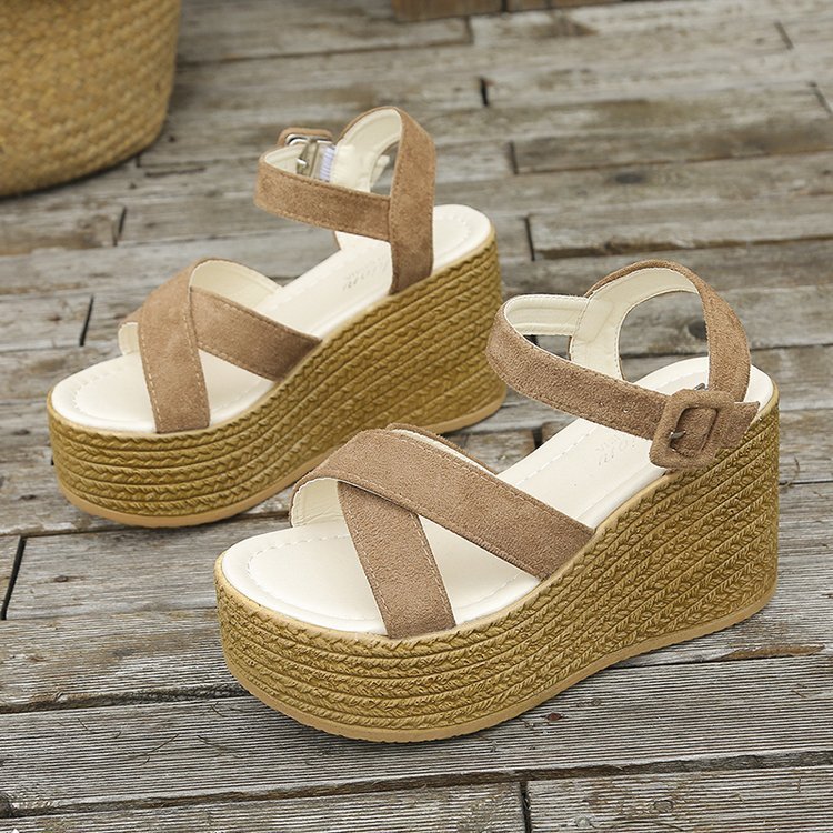 Soléa Vista – Cross-Strap Summer Wedge Sandals - Nemya